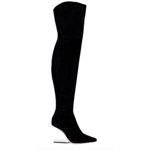 Cult Gaia Yasmina Over The Knee Boots in Black Leather SZ 8